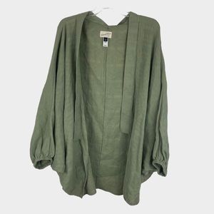 Universal Thread Green Loose Puff Sleeve Cardigan